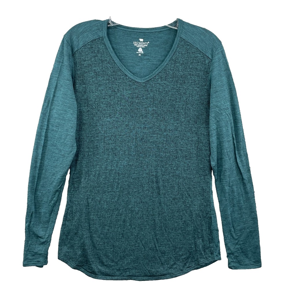 Segments 100% Merino Wool Shirt Women Med Baselayer Ski Outdoor Winter Hike Tech